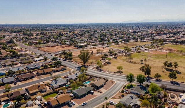 bird's eye view with a residential view