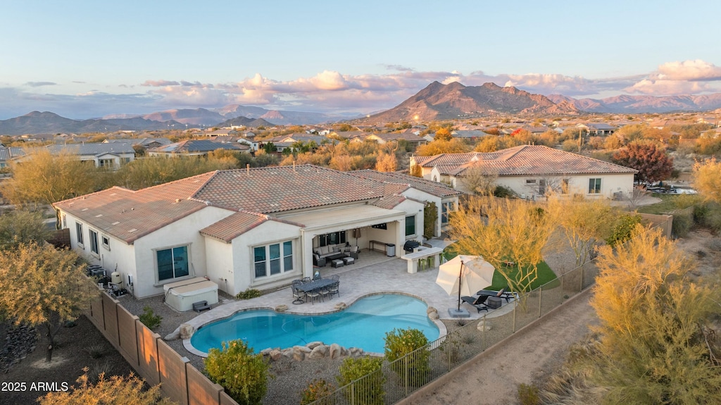 exterior space with a mountain view