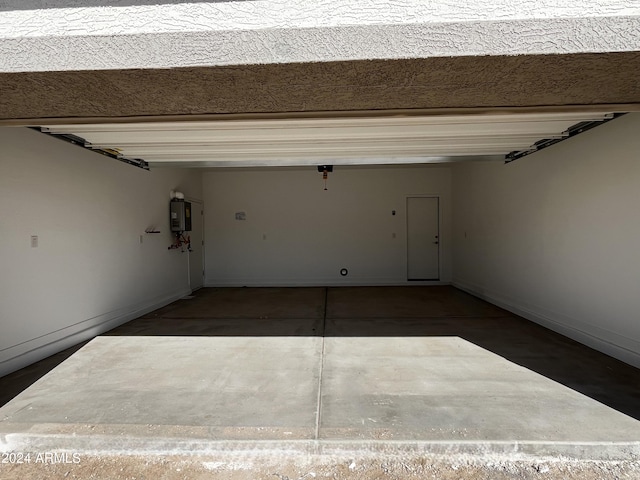 garage with water heater