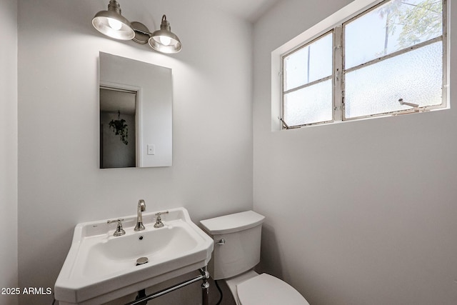 bathroom with toilet and vanity