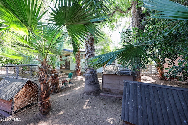 view of yard with fence