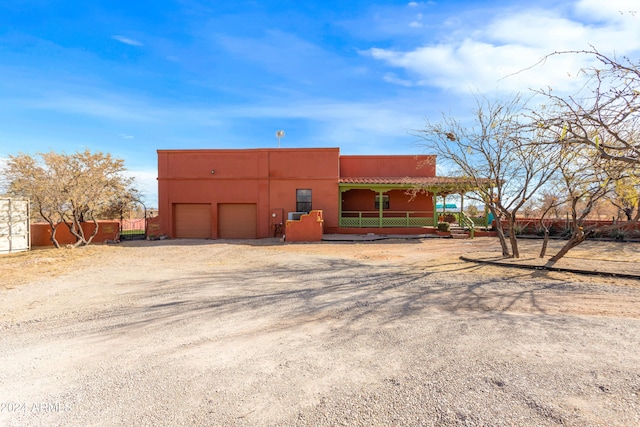 exterior space featuring a garage