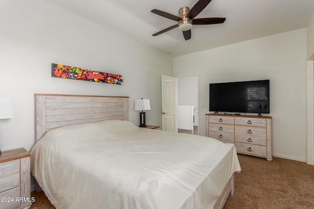 bedroom with carpet and ceiling fan