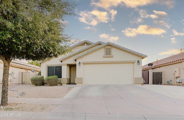 view of front of house with a garage