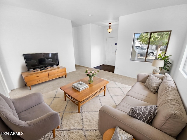 living room featuring carpet floors