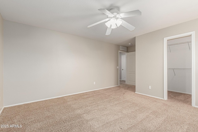 22905 N 19th Way, Phoenix, AZ 85024 - unfurnished bedroom featuring carpet floors, a spacious closet, baseboards, a closet, and ceiling fan