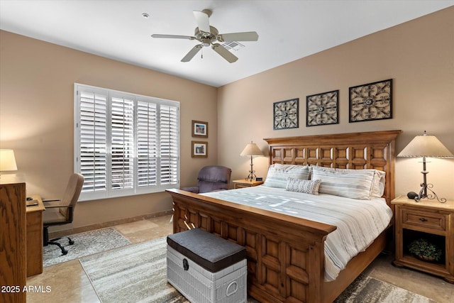 bedroom with ceiling fan