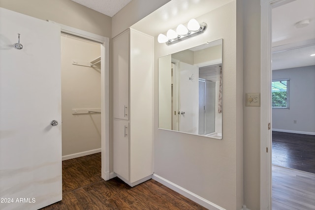 bathroom featuring wood-type flooring