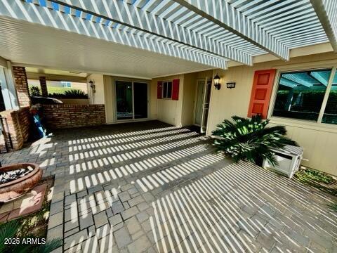 view of patio with a pergola