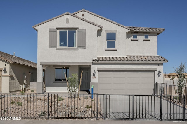 view of front of property featuring a garage