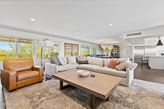 living room featuring wood-type flooring