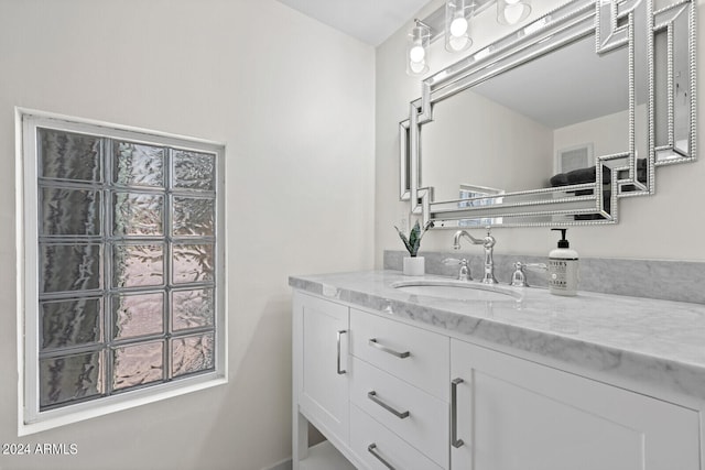 bathroom with oversized vanity