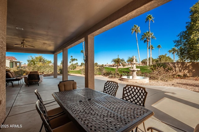 view of patio / terrace with ceiling fan