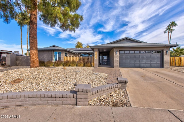 single story home with a garage