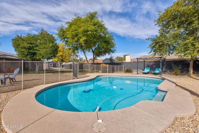 view of swimming pool with a patio