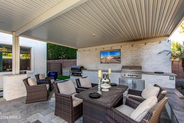 view of patio featuring outdoor lounge area and area for grilling