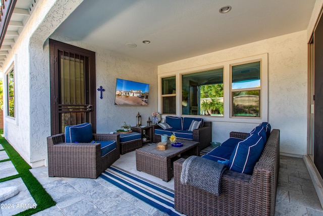 view of patio / terrace featuring an outdoor hangout area