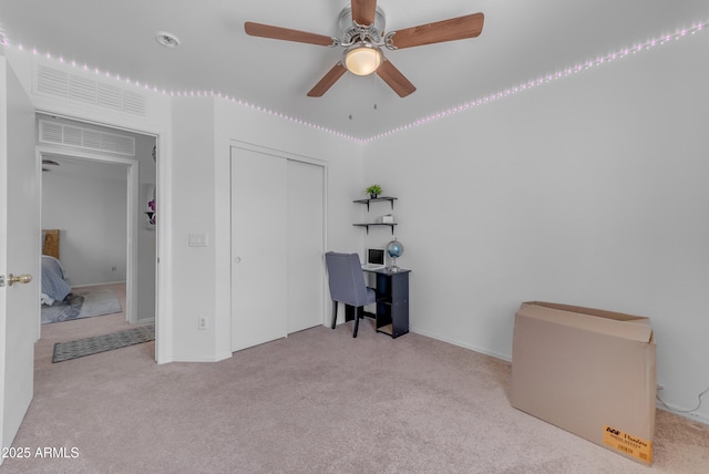23693 W Grove St, Buckeye, AZ 85326 - office with carpet, ceiling fan, and baseboards