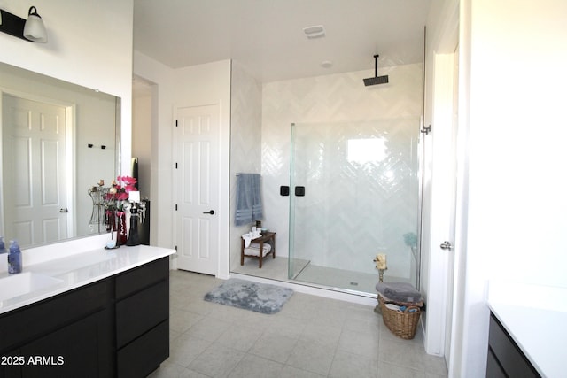 4923 W Weeping Willow Way, Laveen, AZ 85339 - full bathroom with vanity, a shower stall, and tile patterned flooring