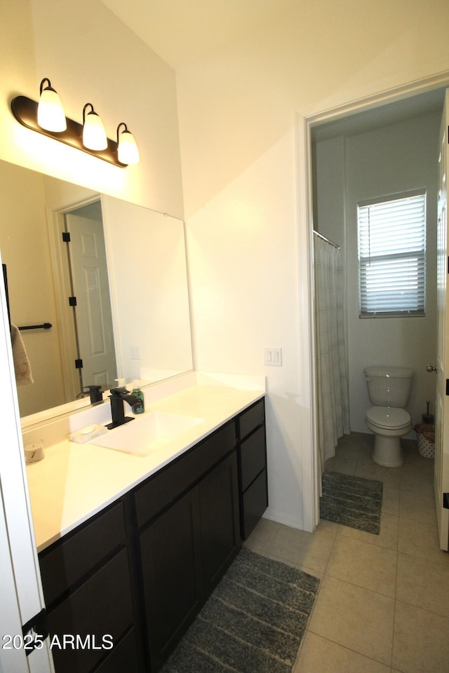 4923 W Weeping Willow Way, Laveen, AZ 85339 - full bath with vanity, tile patterned flooring, and a shower with shower curtain