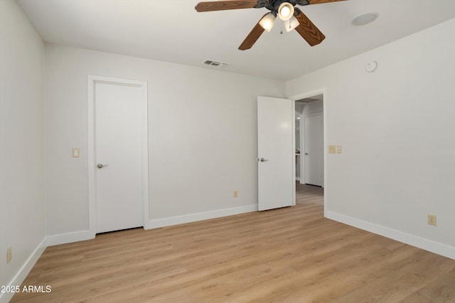 6366 W Saint John Ave, Glendale, AZ 85308 - unfurnished bedroom featuring light wood finished floors, baseboards, and ceiling fan