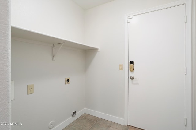 6366 W Saint John Ave, Glendale, AZ 85308 - laundry room featuring hookup for an electric dryer, baseboards, and light tile patterned floors