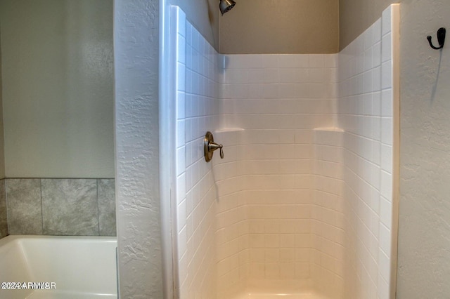 interior space featuring washtub / shower combination