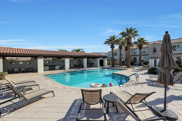 view of pool with a patio