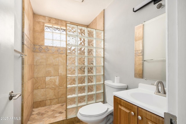 7506 W Sells Dr, Phoenix, AZ 85033 - bathroom with walk in shower, toilet, and vanity