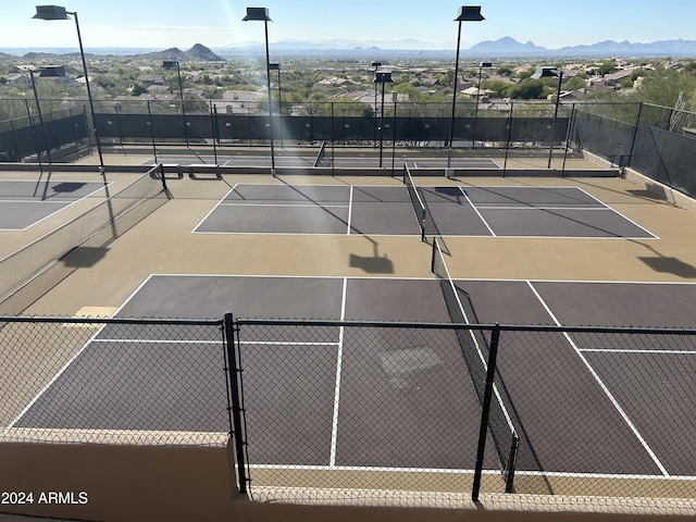 13789 E Geronimo Rd, Scottsdale, AZ 85259 - view of tennis court featuring a mountain view and community basketball court