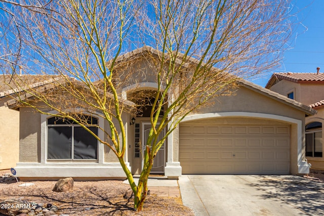 view of front of home featuring a garage