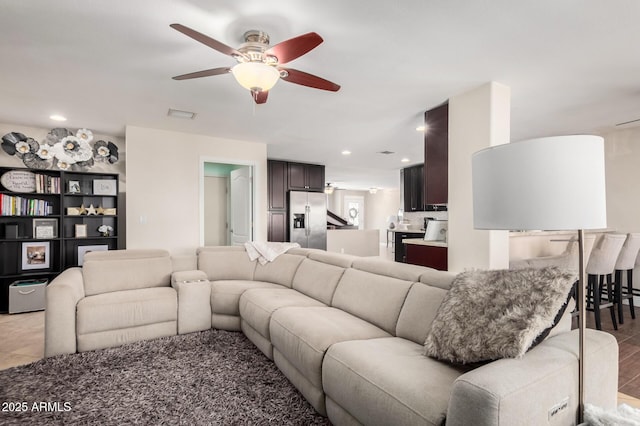 1311 W Ellis St, Mesa, AZ 85201 - living room with a ceiling fan and recessed lighting