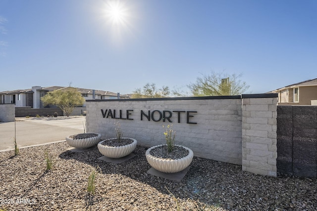 view of community sign