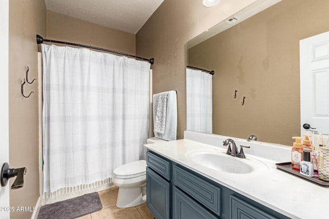 157 N 110th Ave, Avondale, AZ 85323 - bathroom with vanity, toilet, tile patterned flooring, and a shower with shower curtain