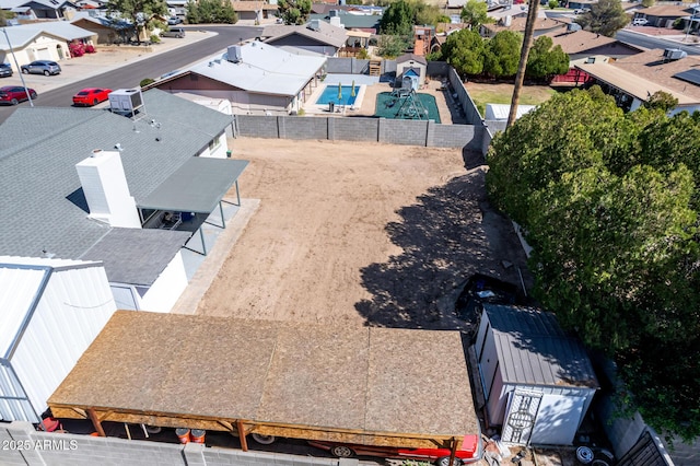 aerial view with a residential view