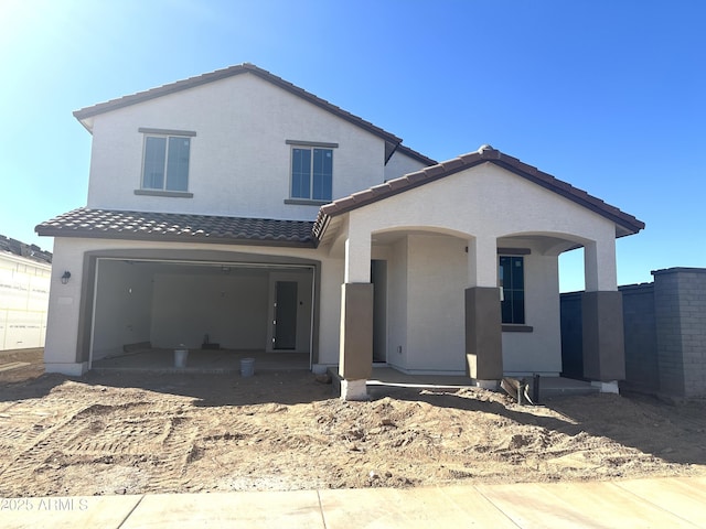 view of front facade with a garage