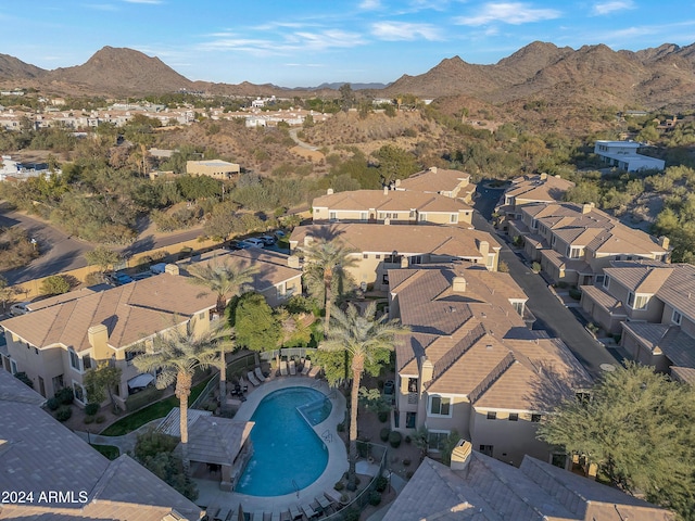 aerial view featuring a mountain view