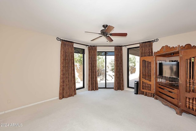 23014 N 86th St, Scottsdale, AZ 85255 - carpeted bedroom with baseboards, ceiling fan, and access to outside