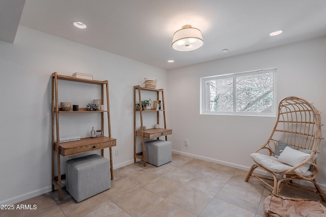 2724 W Colt Rd, Chandler, AZ 85224 - living area with recessed lighting, light tile patterned flooring, and baseboards