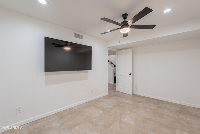 2724 W Colt Rd, Chandler, AZ 85224 - spare room with ceiling fan, baseboards, and recessed lighting
