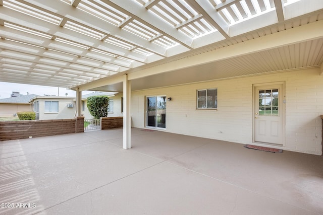 view of patio / terrace featuring a pergola