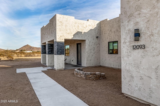 entrance to property featuring a mountain view