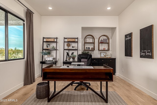 office featuring light hardwood / wood-style flooring