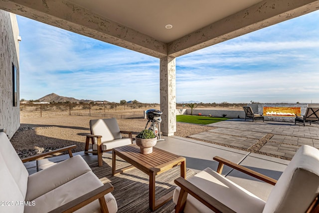 view of patio / terrace featuring an outdoor living space