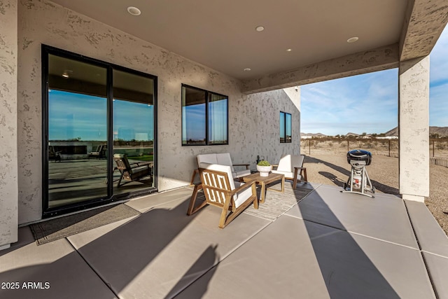 view of patio / terrace featuring an outdoor living space