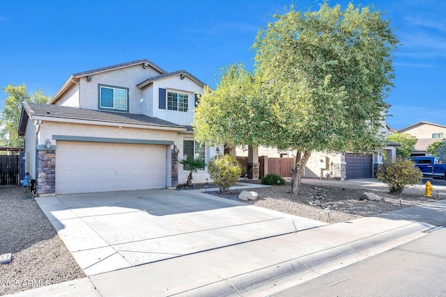 view of property with a garage