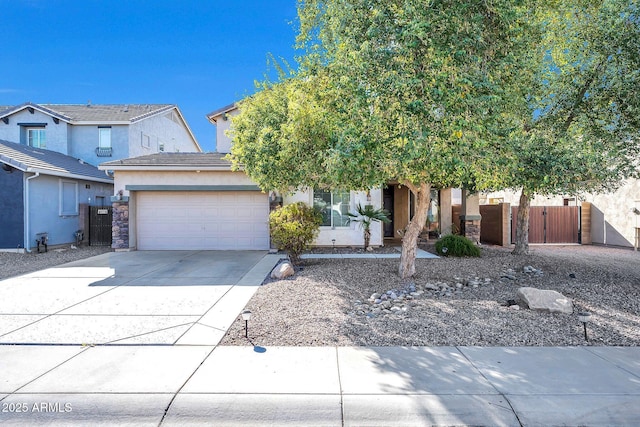 view of front of house with a garage