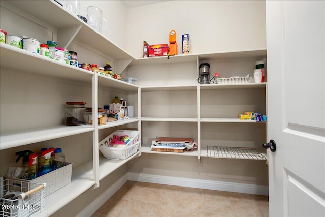 view of pantry