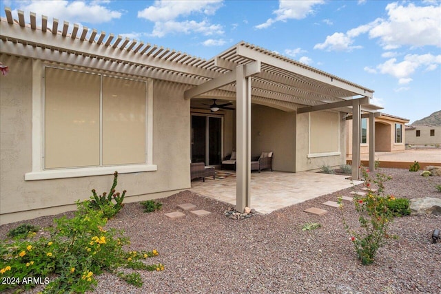 exterior space with a pergola and a patio