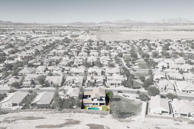 aerial view featuring a mountain view